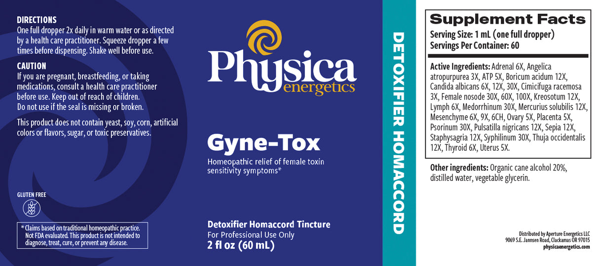 Gyne-Tox label