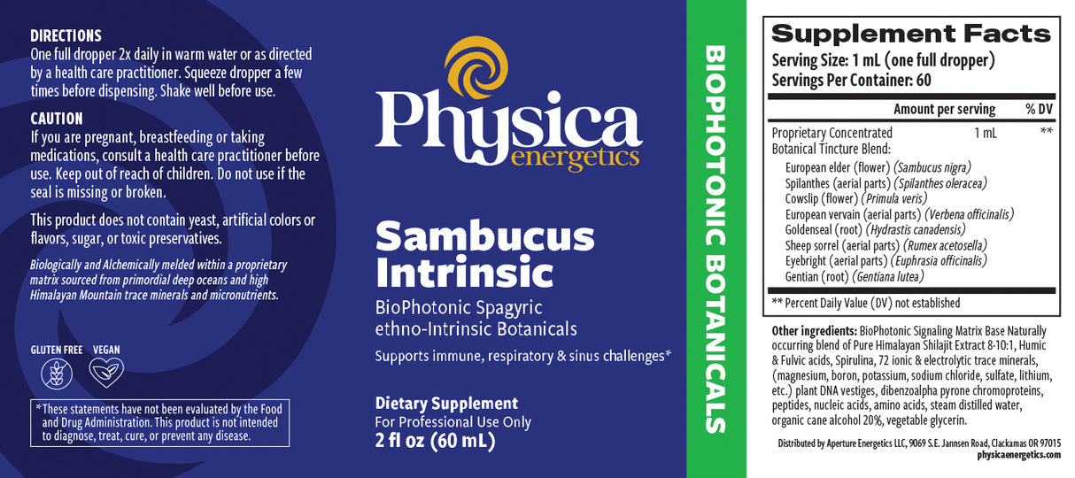 Sambucus Intrinsic label