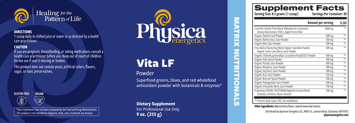 Vita LF Powder label