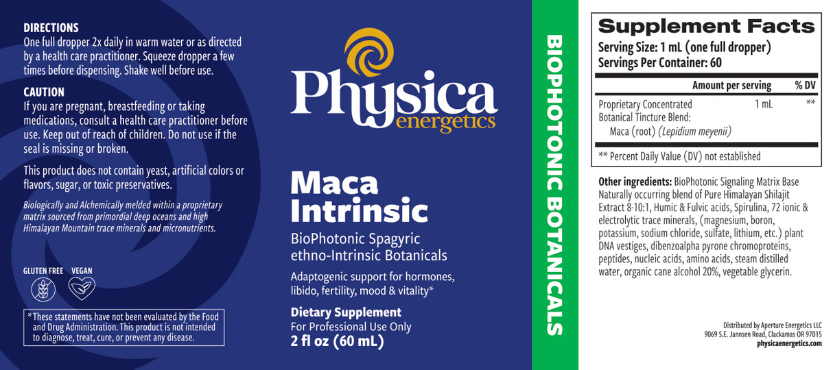 Maca Intrinsic label