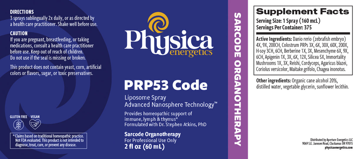 PRP53 Code label
