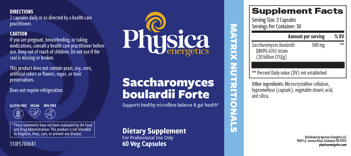 Saccharomyces boulardii Forte label